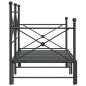 Preview: Tagesbett Ausziehbar ohne Matratze Schwarz 80x200 cm Stahl