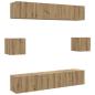 Preview: ARDEBO.de - 6-tlg. TV-Schrank-Set Wandmontage Artisan-Eiche Holzwerkstoff