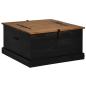 Preview: Truhe HALDEN Schwarz 91x91x47 cm Massivholz Kiefer