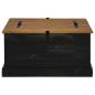 Preview: Truhe HALDEN Schwarz 91x91x47 cm Massivholz Kiefer