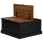 Preview: Truhe HALDEN Schwarz 91x91x47 cm Massivholz Kiefer