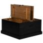 Preview: Truhe HALDEN Schwarz 91x91x47 cm Massivholz Kiefer