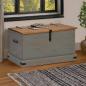 Preview: ARDEBO.de - Truhe HALDEN Grau 91x48x47 cm Massivholz Kiefer