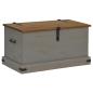 Preview: Truhe HALDEN Grau 91x48x47 cm Massivholz Kiefer