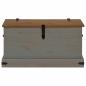 Preview: Truhe HALDEN Grau 91x48x47 cm Massivholz Kiefer
