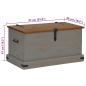 Preview: Truhe HALDEN Grau 91x48x47 cm Massivholz Kiefer