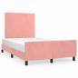 Preview: ARDEBO.de - Bettgestell ohne Matratze Rosa 120x190 cm Samt