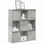 Preview: ARDEBO.de - Bücherregal Betongrau 89x24x101,5 cm Holzwerkstoff
