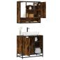 Preview: ARDEBO.de - 2-tlg. Badmöbel-Set Räuchereiche Holzwerkstoff
