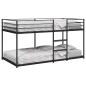 Preview: ARDEBO.de - Etagenbett ohne Matratze Schwarz 100x190 cm Stahl