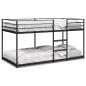 Preview: Etagenbett ohne Matratze Schwarz 100x190 cm Stahl