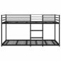 Preview: Etagenbett ohne Matratze Schwarz 100x190 cm Stahl