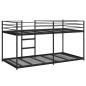 Preview: Etagenbett ohne Matratze Schwarz 100x190 cm Stahl
