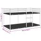 Preview: Etagenbett ohne Matratze Schwarz 100x190 cm Stahl