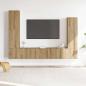 Preview: 4-tlg. TV-Schrank-Set Wandmontage Artisan-Eiche Holzwerkstoff