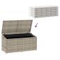 Preview: Garten-Auflagenbox Hellgrau 110x50x58 cm Poly Rattan