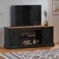 Preview: ARDEBO.de - TV-Schrank HALDEN 2 Schiebetüren Schwarz 150x40x60cm Massivholz