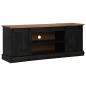 Preview: TV-Schrank HALDEN 2 Schiebetüren Schwarz 150x40x60cm Massivholz