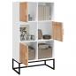 Preview: Highboard Weiß 70x35x125 cm Holzwerkstoff
