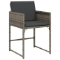 Preview: 7-tlg. Garten-Essgruppe mit Kissen Grau Poly Rattan