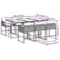 Preview: 7-tlg. Garten-Essgruppe mit Kissen Grau Poly Rattan