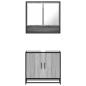 Preview: 2-tlg. Badmöbel-Set Grau Sonoma Holzwerkstoff