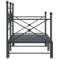 Preview: Tagesbett Ausziehbar ohne Matratze Schwarz 90x200 cm Stahl
