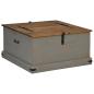 Preview: Truhe HALDEN Grau 91x91x47 cm Massivholz Kiefer
