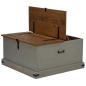 Preview: Truhe HALDEN Grau 91x91x47 cm Massivholz Kiefer