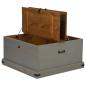 Preview: Truhe HALDEN Grau 91x91x47 cm Massivholz Kiefer