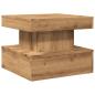 Preview: Couchtisch mit LED-Leuchten Artisan-Eiche 50x50x40 cm