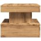 Preview: Couchtisch mit LED-Leuchten Artisan-Eiche 50x50x40 cm
