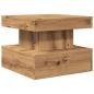 Preview: Couchtisch mit LED-Leuchten Artisan-Eiche 50x50x40 cm