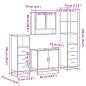 Preview: 4-tlg. Badmöbel-Set Grau Sonoma Holzwerkstoff
