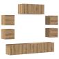 Preview: 7-tlg. TV-Schrank-Set Wandmontage Artisan-Eiche Holzwerkstoff