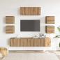 Preview: 7-tlg. TV-Schrank-Set Wandmontage Artisan-Eiche Holzwerkstoff