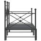 Preview: Tagesbett Ausziehbar ohne Matratze Schwarz 90x190 cm Stahl