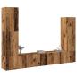 Preview: ARDEBO.de - 4-tlg. TV-Schrank-Set Wandmontage Altholz-Optik Holzwerkstoff