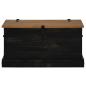 Preview: Truhe HALDEN Schwarz 91x48x47 cm Massivholz Kiefer