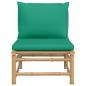 Preview: Garten-Mittelsofa mit Grünen Kissen Bambus
