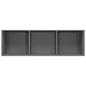 Preview: Bücherregal/TV-Schrank Hochglanz-Grau 36x30x114cm Holzwerkstoff