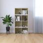 Preview: ARDEBO.de - Bücherregal/Sideboard Weiß Sonoma-Eiche 66×30×130 cm