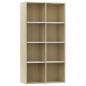 Preview: Bücherregal/Sideboard Weiß Sonoma-Eiche 66×30×130 cm