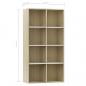 Preview: Bücherregal/Sideboard Weiß Sonoma-Eiche 66×30×130 cm