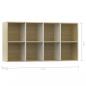 Preview: Bücherregal/Sideboard Weiß Sonoma-Eiche 66×30×130 cm