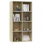 Preview: Bücherregal/Sideboard Weiß Sonoma-Eiche 66×30×130 cm