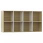 Preview: Bücherregal/Sideboard Weiß Sonoma-Eiche 66×30×130 cm
