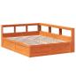 Preview: Massivholzbett mit Regal ohne Matratze Wachsbraun 140x200 cm