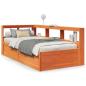 Preview: Massivholzbett mit Regal ohne Matratze Wachsbraun 90x190 cm