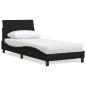 Preview: ARDEBO.de - Bett mit Matratze Schwarz 90x200 cm Stoff